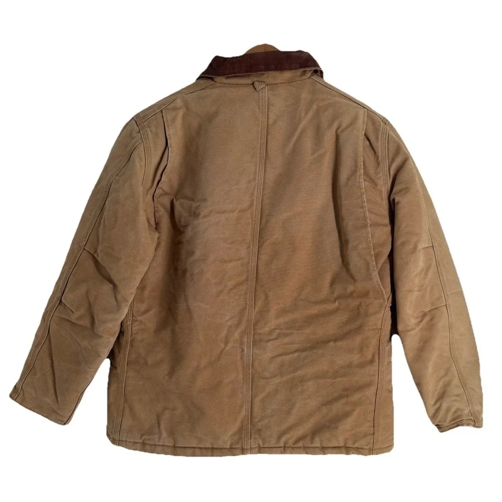 Carhartt USA Union Made Quilt Lined Brown Chore Jacket Coat Mens 46 Reg Vintage